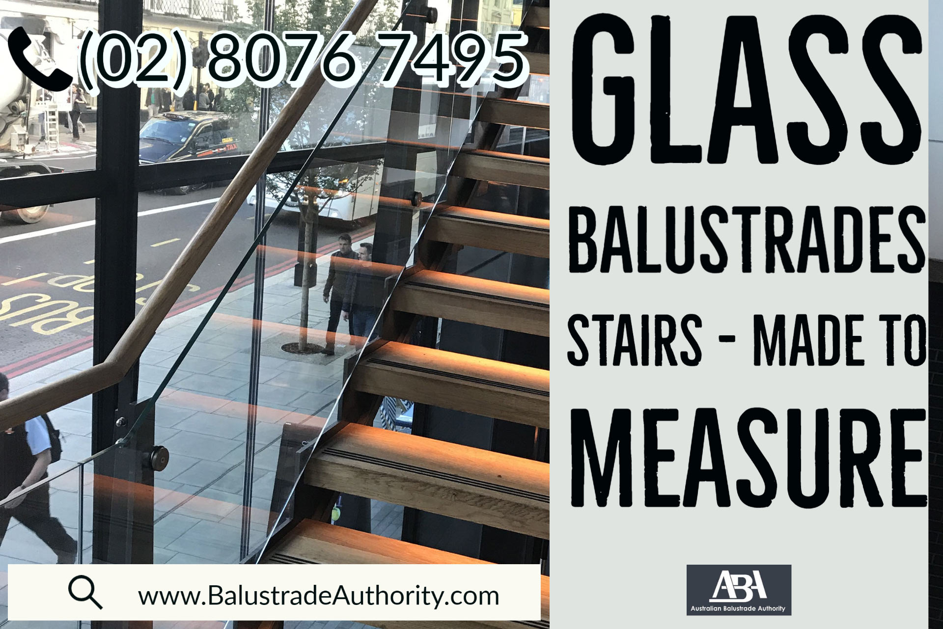 glass balustrade stairs outdoor Sydney CBD				